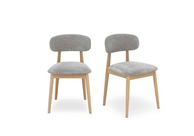 Stockholm Pair of Wooden Dining Chairs - Light Oak