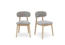Stockholm Pair of Wooden Dining Chairs - Light Oak