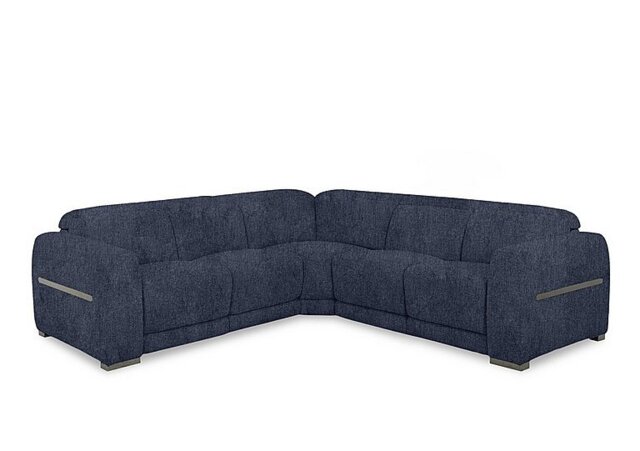 Edison Large Fabric Power Recliner Corner Sofa with Power Headrests and Lights - Sofas and Armchairs - In Time for Christmas
