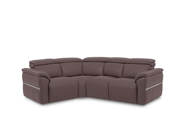 Dolomite Small Leather Left Hand Facing Corner Sofa