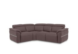 Dolomite Small Leather Left Hand Facing Corner Sofa