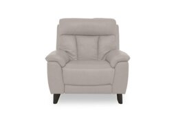 World of Leather - Dreamer Leather Power Recliner Chair with Power Headrest - Silver Grey