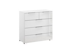 Rauch - Formes Glass 5 Drawer Chest - White/White Front