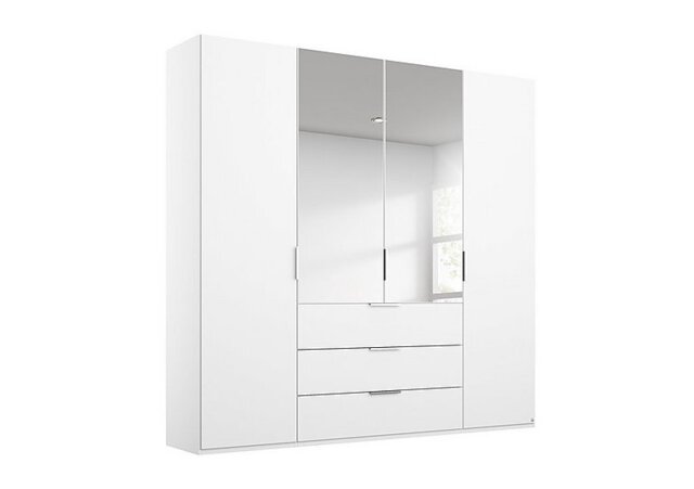 Rauch - Formes Decor 4 Door Combi Hinged Wardrobe with 2 Mirrors and Drawers - White