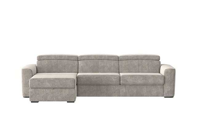 Infinity Fabric Left Hand Facing Corner Chaise Sofa Bed with Storage - Grey