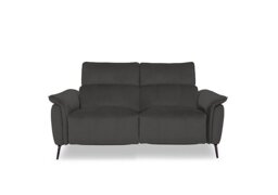Jude Fabric 2 Seater Power Recliner Sofa with Power Headrests, Power Lumbar and Heated Seats - Opulence Granite