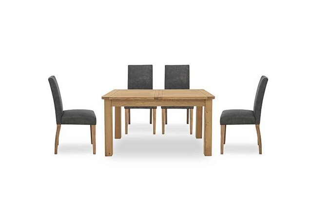 Furnitureland - Augusta Small Rectangular Extending Dining Table and 4 Cowboy Upholstered Chairs - Grey