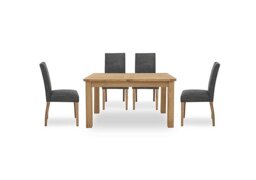 Furnitureland - Augusta Small Rectangular Extending Dining Table and 4 Cowboy Upholstered Chairs - Grey