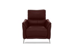 Daytona Leather Power Recliner Chair with Bluetooth Speaker - Ruby