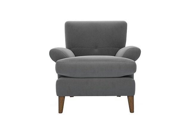 The Lounge Co. - Bronwyn Fabric Joshua Armchair With Washed Oak Feet - Koala Cub