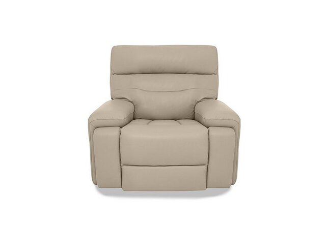 Cinemax Leather Power Recliner Chair with Power Headrest - Dacota Pebble