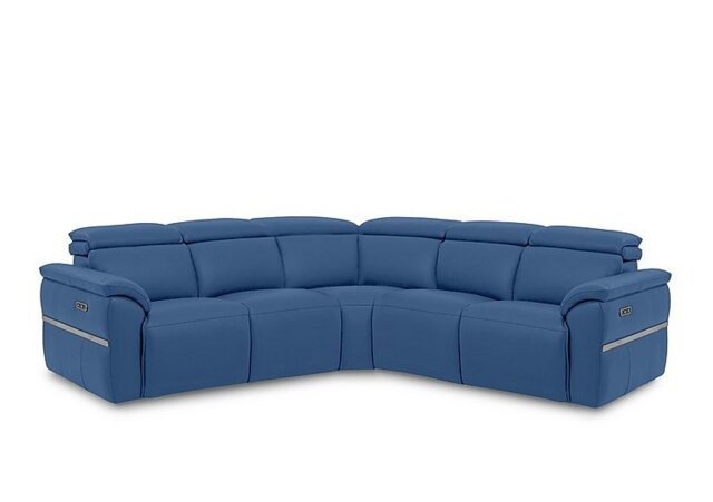 Dolomite Large Leather Corner Sofa with Power Recliner