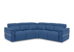 Dolomite Large Leather Corner Sofa with Power Recliner