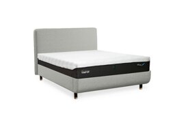 TEMPUR - Arc Disc Ottoman Bed Frame with Form Headboard - Super King - Earl Grey with Oak Feet
