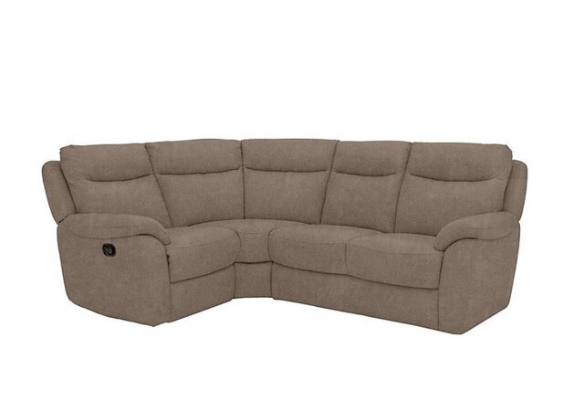 Snug Compact Fabric Left Hand Facing Corner Sofa - Silver