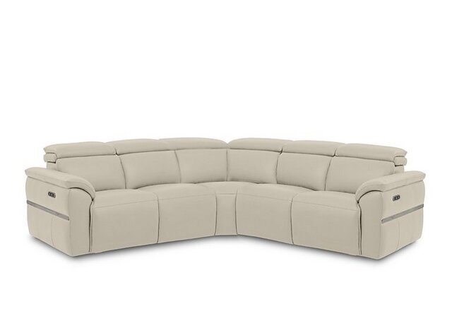 Dolomite Large Leather Corner Sofa with Power Recliner