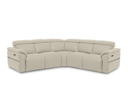 Dolomite Large Leather Corner Sofa with Power Recliner