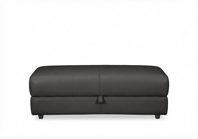 World of Leather - Nest Large NC Leather Storage Footstool - Black