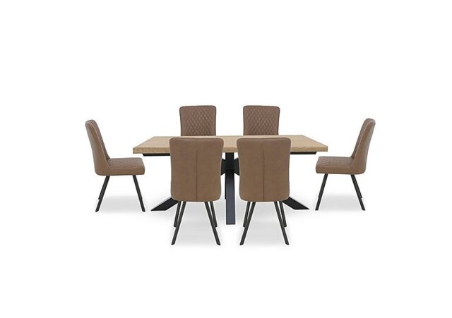 Earth Star Base Dining Table and 6 Chairs