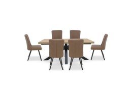 Earth Star Base Dining Table and 6 Chairs