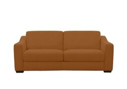 World of Leather - Optimus Space Saving NC Leather Sofa Bed with Memory Foam Mattress - Pecan Brown