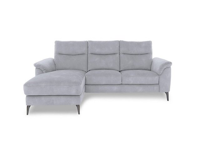Morgan Fabric 3 Seater Sofa with Left Hand Facing Chaise End - Dexter Smoke
