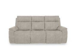 Aero Fabric 3 Seater Power Recliner Sofa with Power Headrests - Marble Cream
