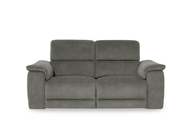 Genius Fabric 3 Seater Power Recliner Sofa with Power Headrest and Bluetooth Speakers - Marble Stone
