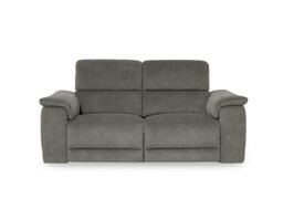 Genius Fabric 3 Seater Power Recliner Sofa with Power Headrest and Bluetooth Speakers - Marble Stone