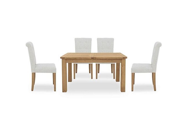 Furnitureland - Augusta Small Rectangular Extending Dining Table and 4 Roll Back Upholstered Chairs