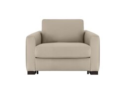 Nicoletti - Alcova Leather Chair Sofa Bed with Box Arms - Torello Fango