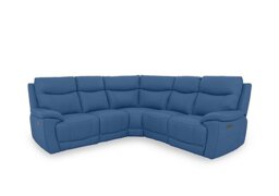 Sloane Leather Large Power Recliner Corner Sofa with Power Headrests - Aegean