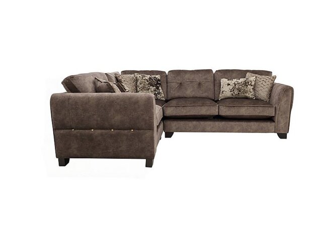 Mariah Small Fabric Classic Back Left Hand Facing Corner Sofa - Dapple Chocolate