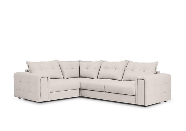 Goliath Leather Left Hand Facing Corner Sofa - Cotton - Sofas and Armchairs - In Time for Christmas