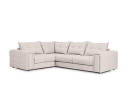 Goliath Leather Left Hand Facing Corner Sofa - Cotton - Sofas and Armchairs - In Time for Christmas