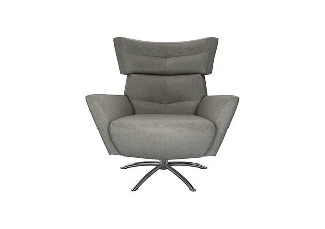 The Lounge Co. - Hermione Jacob NC Leather Armchair - Amonite with Chrome Feet