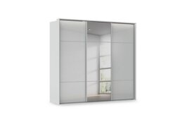 Rauch - Haven 250cm 3 Door Slider Wardrobe with 2 Glass Doors, 1 Mirror Door and Lights