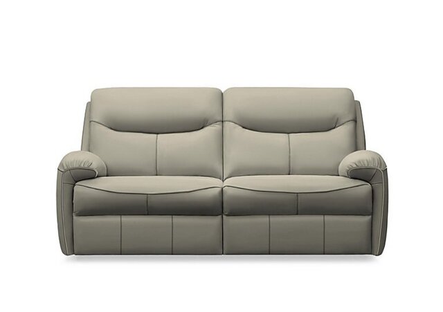 G Plan - Amesbury Leather 3 Seater Power Recliner Sofa with Power Headrest, Power Lumbar and Heated Seats - Cambridge Taupe