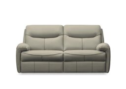 G Plan - Amesbury Leather 3 Seater Power Recliner Sofa with Power Headrest, Power Lumbar and Heated Seats - Cambridge Taupe