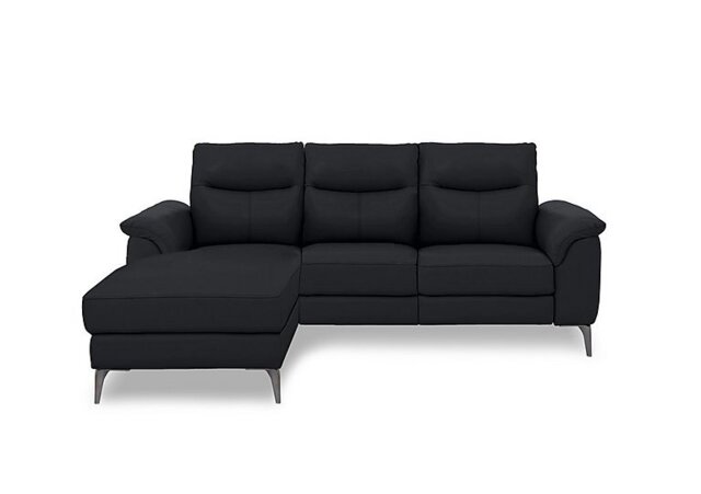 Morgan Leather 3 Seater Power Recliner Sofa with Left Hand Facing Chaise End - Lavender