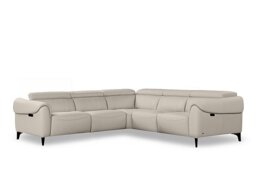 Nicoletti - Nicole Large Leather Power Recliner Corner Sofa with Power Headrests and Power Lumbar - Sofas and Armchairs