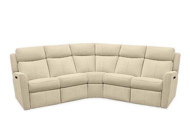 G Plan - Wren Large Leather Power Recliner Corner Sofa with Power Headrests and Power Lumbar - Cambridge Stone