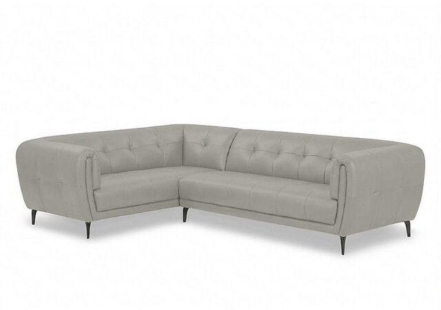 Sienna Leather Left Hand Facing Corner Sofa - Lead Grey - Sofas and Armchairs - In Time for Christmas