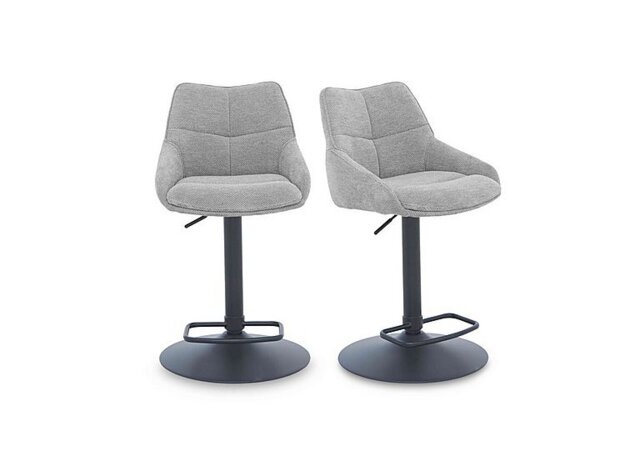 Kiara Pair of Swivel Bar Stools - Taupe