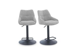 Kiara Pair of Swivel Bar Stools - Taupe