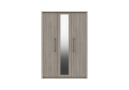 London Bedrooms - Paddington 3 Door Wardrobe with Mirror - Grey Oak