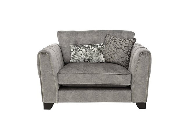 Mariah Classic Back Fabric Snuggler Chair - Dapple Silver