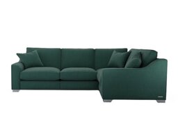 The Lounge Co. - Isobel Small Fabric Right Hand Facing Corner Sofa - Curly Kale with Chrome Feet