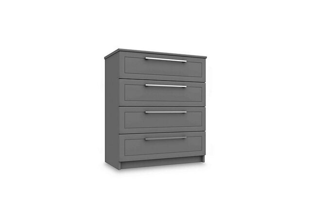 London Bedrooms - Bexley 4 Drawer Chest - Dust Grey Gloss