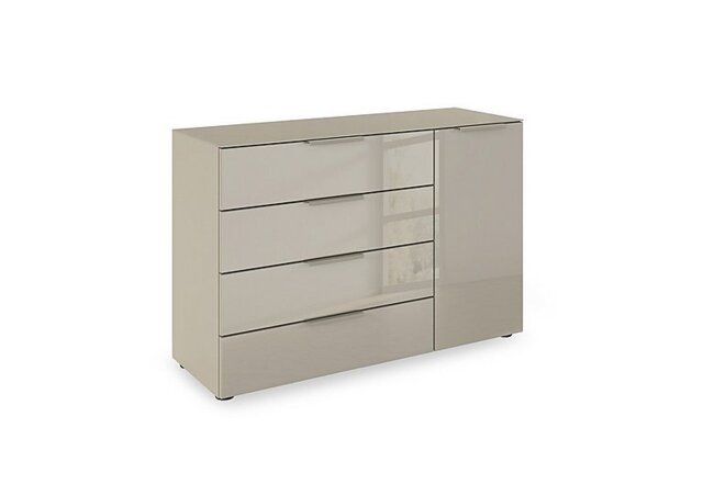 Rauch - Haven 4 Drawer 1 Door Glass Chest with Glass Top and Front